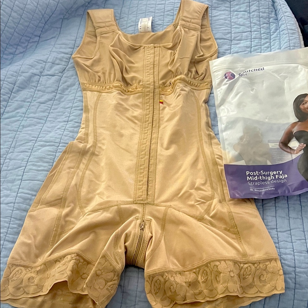 Beige Post-Surgery Mid-Thigh Faja stage 2 tummy tuck recovery